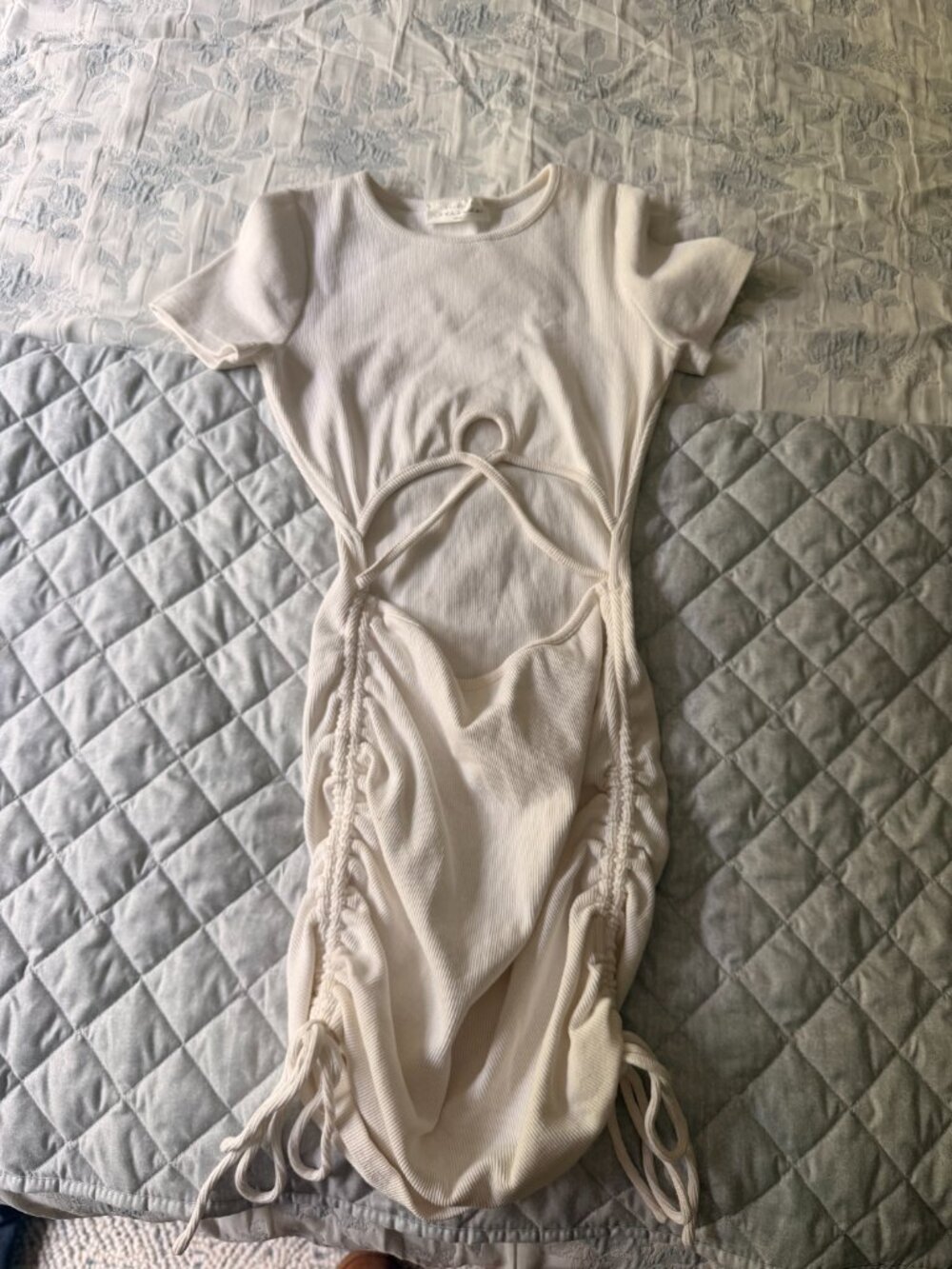 American Threads White Mini Dress with Cutouts Size Small